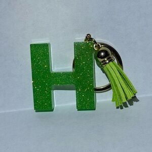 homemade glitter resin keychain